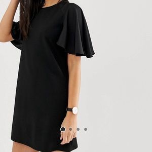 ASOS Design mini shift dress with woven sleeves